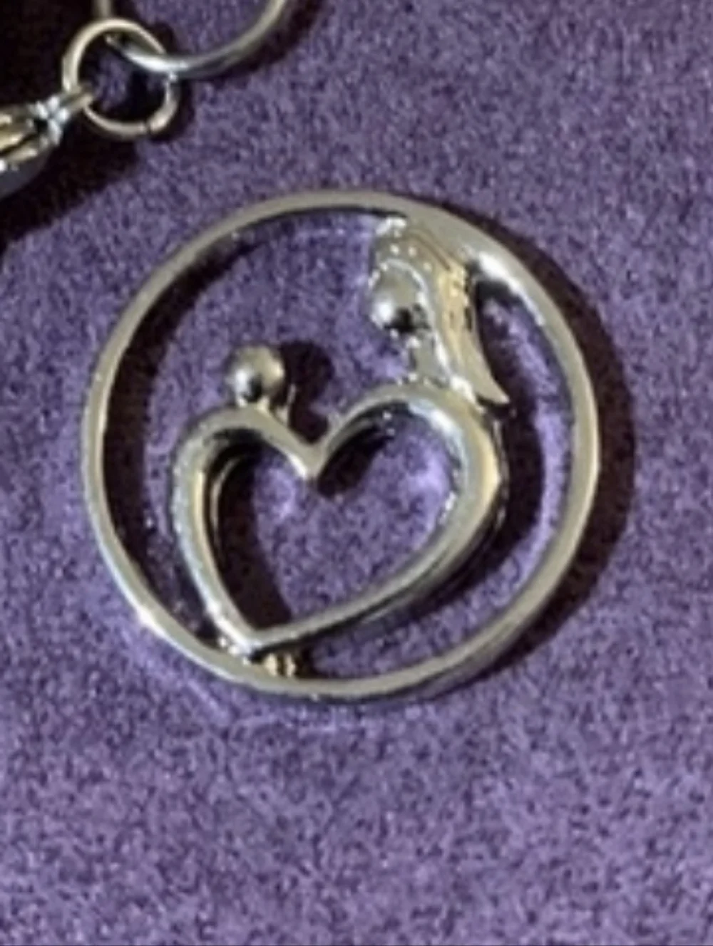 Mother & Baby Circular Floating Locket Charm